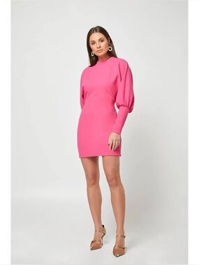 Elliatt Pink Puff-Sleeve Mini Dress